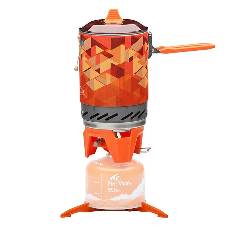 Portable Outdoor Gas Stove Burner with Heat Exchanger Pot - FMS-X2 Camping and Hiking Cooking System, EP063