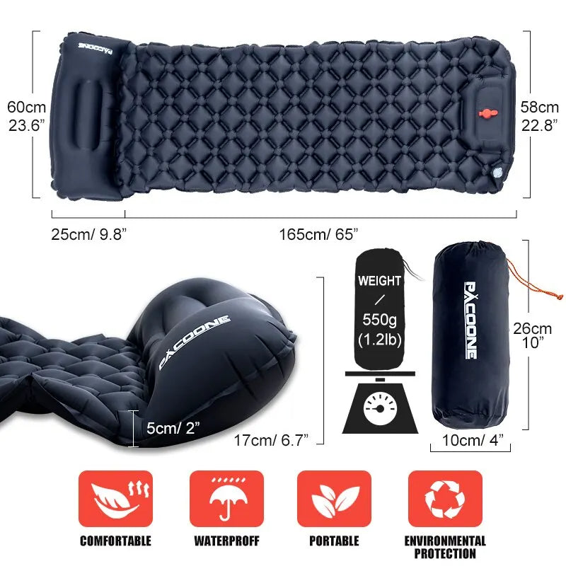 Ultralight Inflatable Camping Mattress with Pillows - Perfect for Camping and Outdoor Adventures, EP062