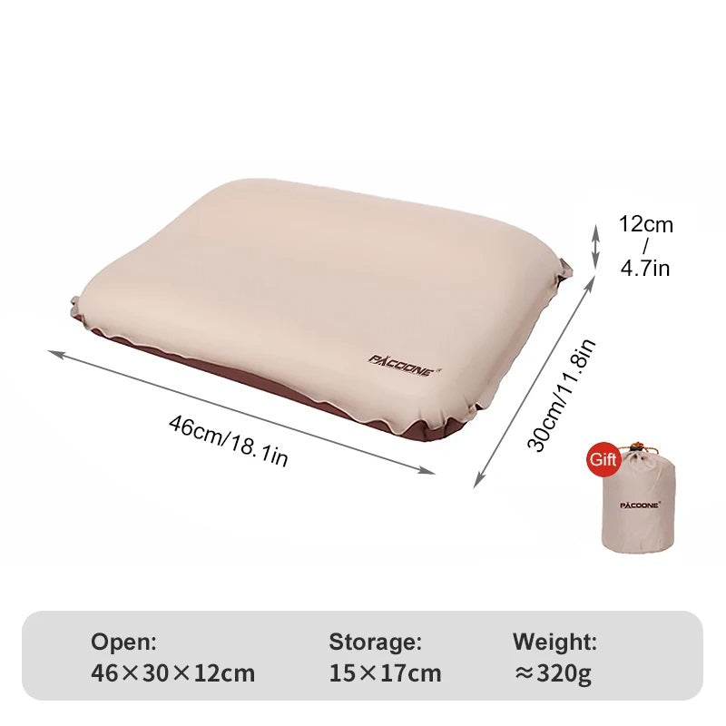 Portable Self-Inflating Camping Pillow - 3D Ultralight Compact Travel Neck Pillow for Outdoor Sleeping, EP066