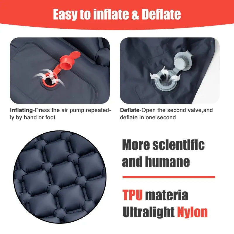 Ultralight Inflatable Camping Mattress with Pillows - Perfect for Camping and Outdoor Adventures, EP062