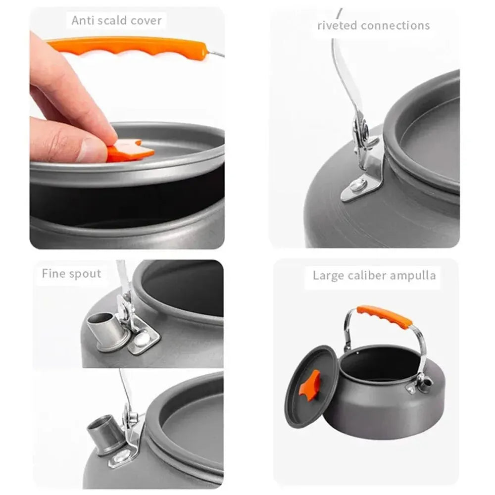 Lightweight Aluminium Alloy Camping Water Kettle - Teapot for Outdoor Cooking, Camping and Picnic, EP080