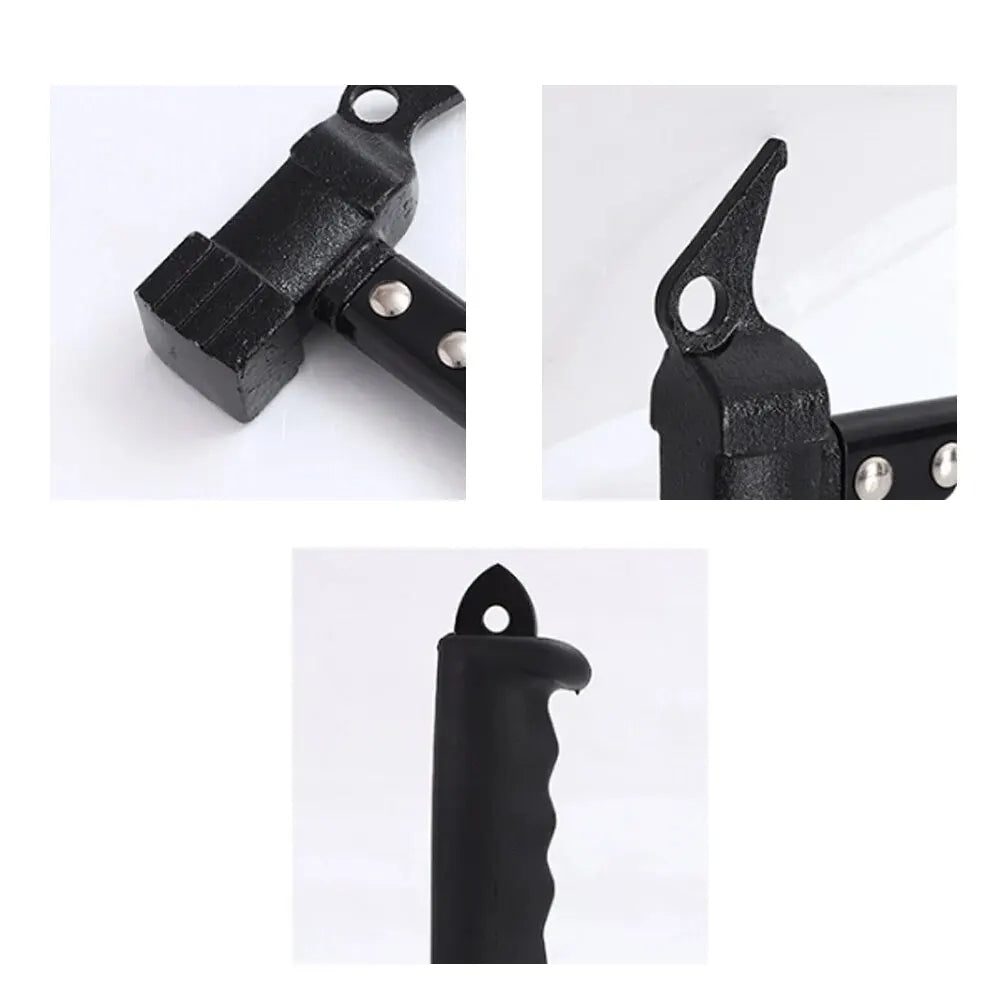 Outdoor Camping Tent Nail Hammer - Cast Iron Hammer with Nail Extractor and Safety Features, EP065