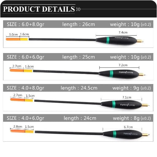 4 Pcs Fishing Floats, EP054