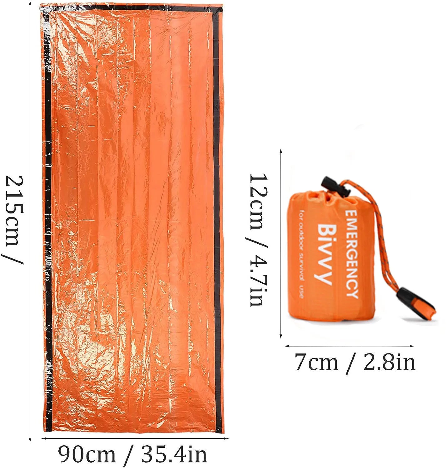 Emergency Survival Sleeping Bag - Waterproof, Reusable Sack for Camping and Hiking, EP064