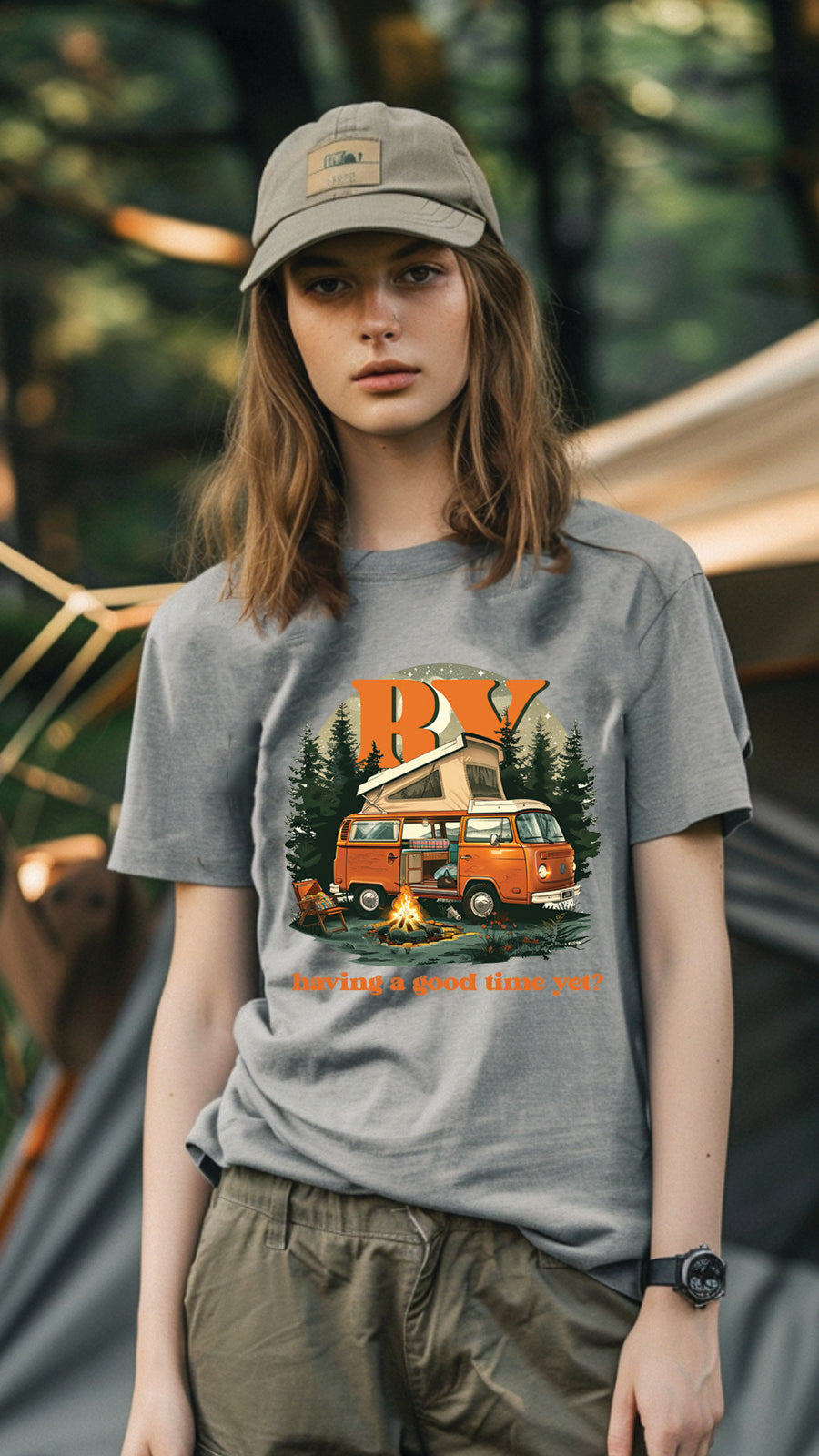 Unisex Camping T-Shirt, Outdoor Adventure Graphic Tee for Men and Women CAM001