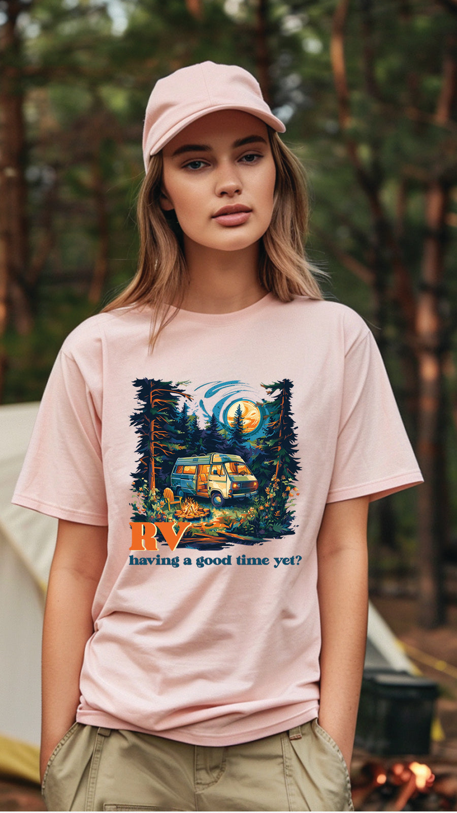 Unisex Camping T-Shirt, Outdoor Adventure Graphic Tee for Men and Women CAM002