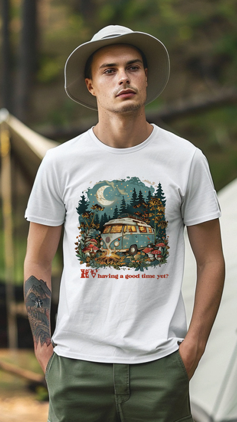 Unisex Camping T-Shirt, Outdoor Adventure Graphic Tee for Men and Women CAM003