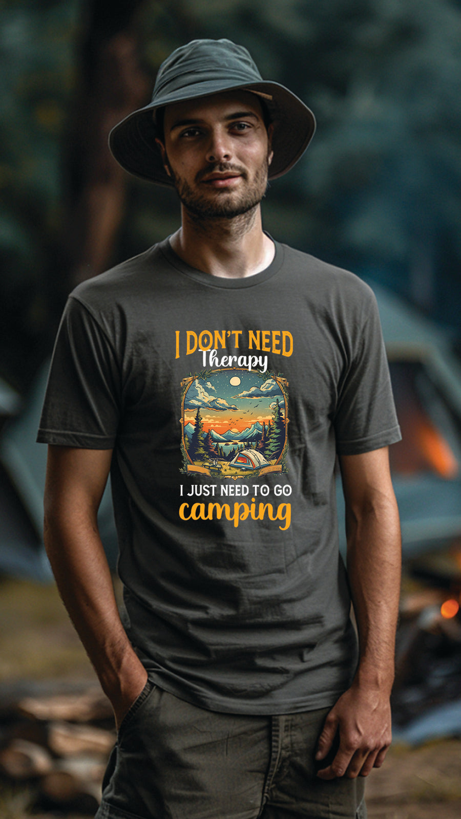 Unisex Camping T-Shirt, Outdoor Adventure Graphic Tee for Men and Women CAM004