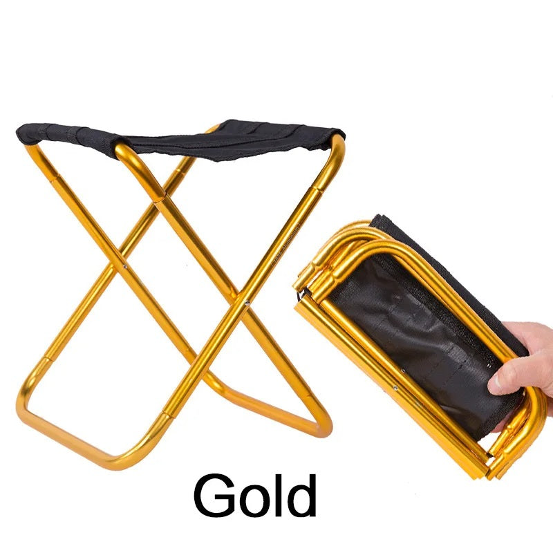 Folding Chair - Portable Ultra-Light Camping Stool with Mini Storage, Aluminum Alloy Outdoor Picnic and Fishing Chair, EP045