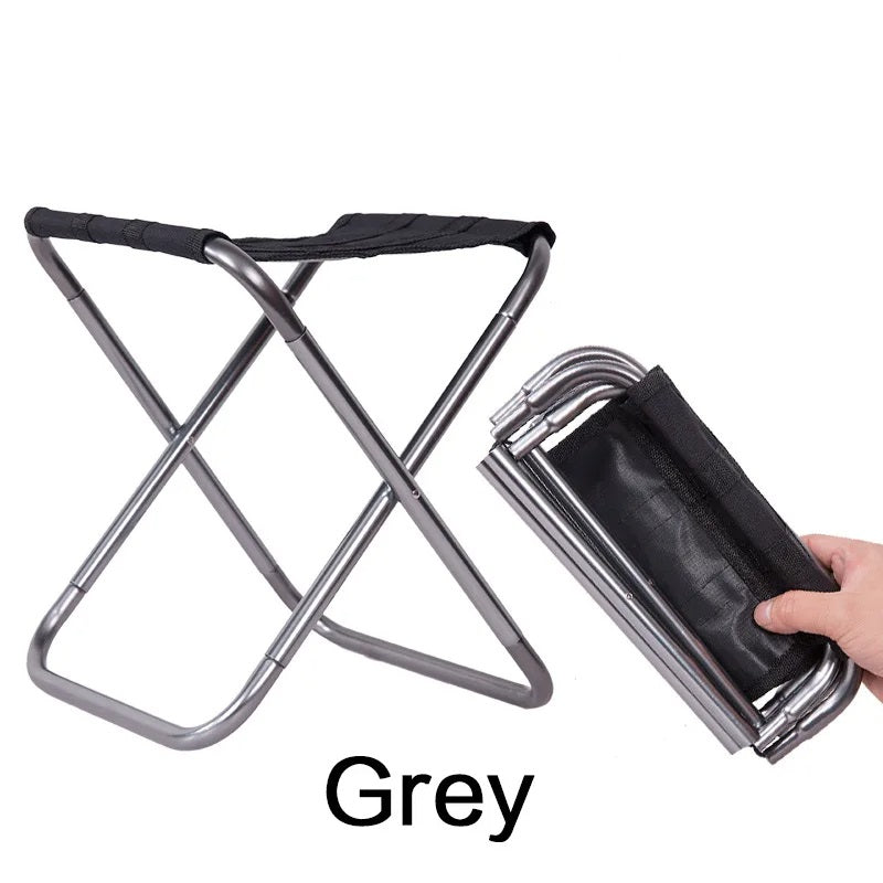 Folding Chair - Portable Ultra-Light Camping Stool with Mini Storage, Aluminum Alloy Outdoor Picnic and Fishing Chair, EP045