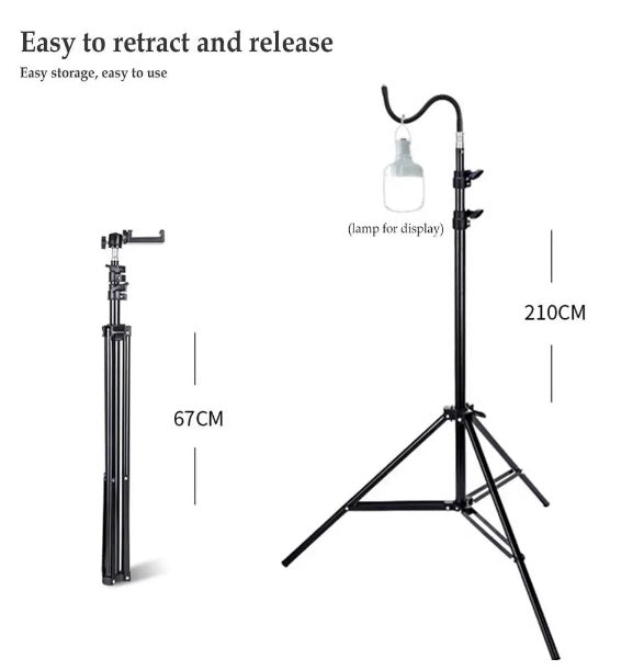 Adjustable And Lightweight Tripod Stand, Perfect For Outdoor Camping And As A Floor Lamp Holder