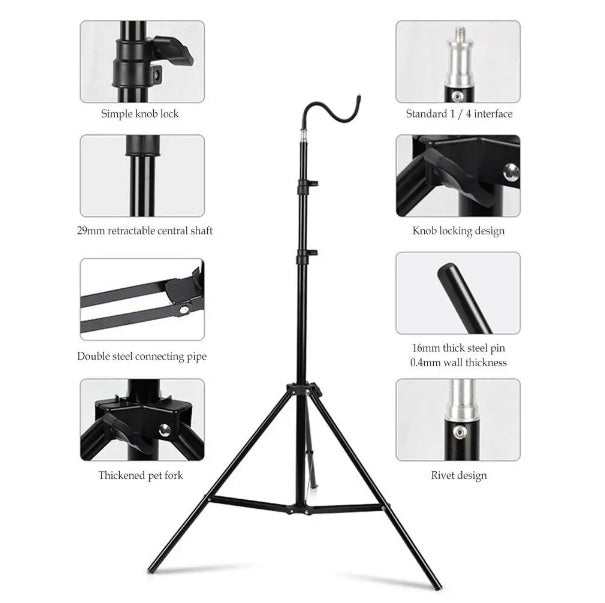 Adjustable And Lightweight Tripod Stand, Perfect For Outdoor Camping And As A Floor Lamp Holder