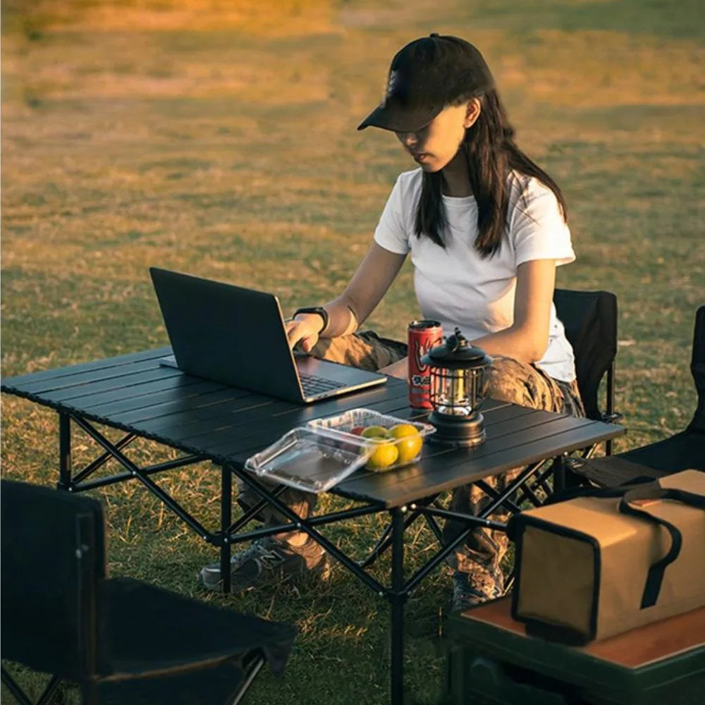 Portable Folding Picnic Table - Lightweight Long Table for Easy Carrying for Camping, Outdoor