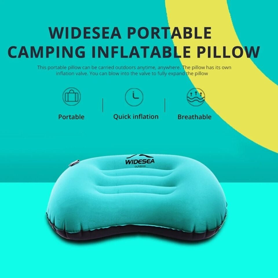 Portable Inflatable Camping Pillow - Foldable Air Cushion for Outdoor Sleeping