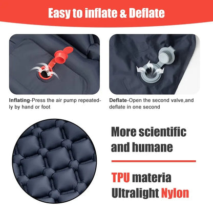 Ultralight Inflatable Camping Mattress with Pillows - Perfect for Camping and Outdoor Adventures