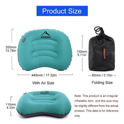 Portable Inflatable Camping Pillow - Foldable Air Cushion for Outdoor Sleeping