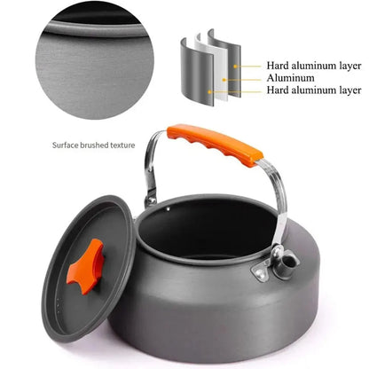 Lightweight Aluminium Alloy Camping Water Kettle - Teapot for Outdoor Cooking, Camping and Picnic