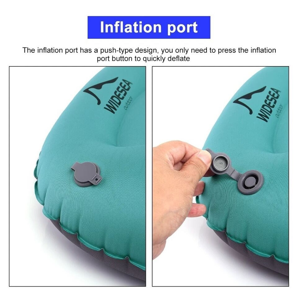 Portable Inflatable Camping Pillow - Foldable Air Cushion for Outdoor Sleeping