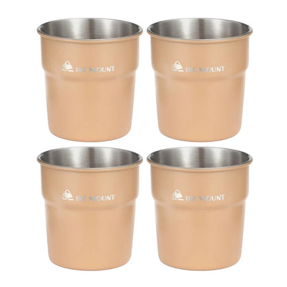 Set 4 Pcs 300ml Stackable Stainless Steel Cups - Portable Beer, Wine, Tea, Coffee Mugs for Camping and Travel, EP069