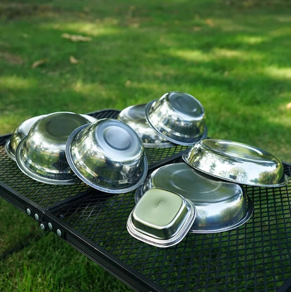 22Pcs Durable Stainless Steel Dinnerware Set