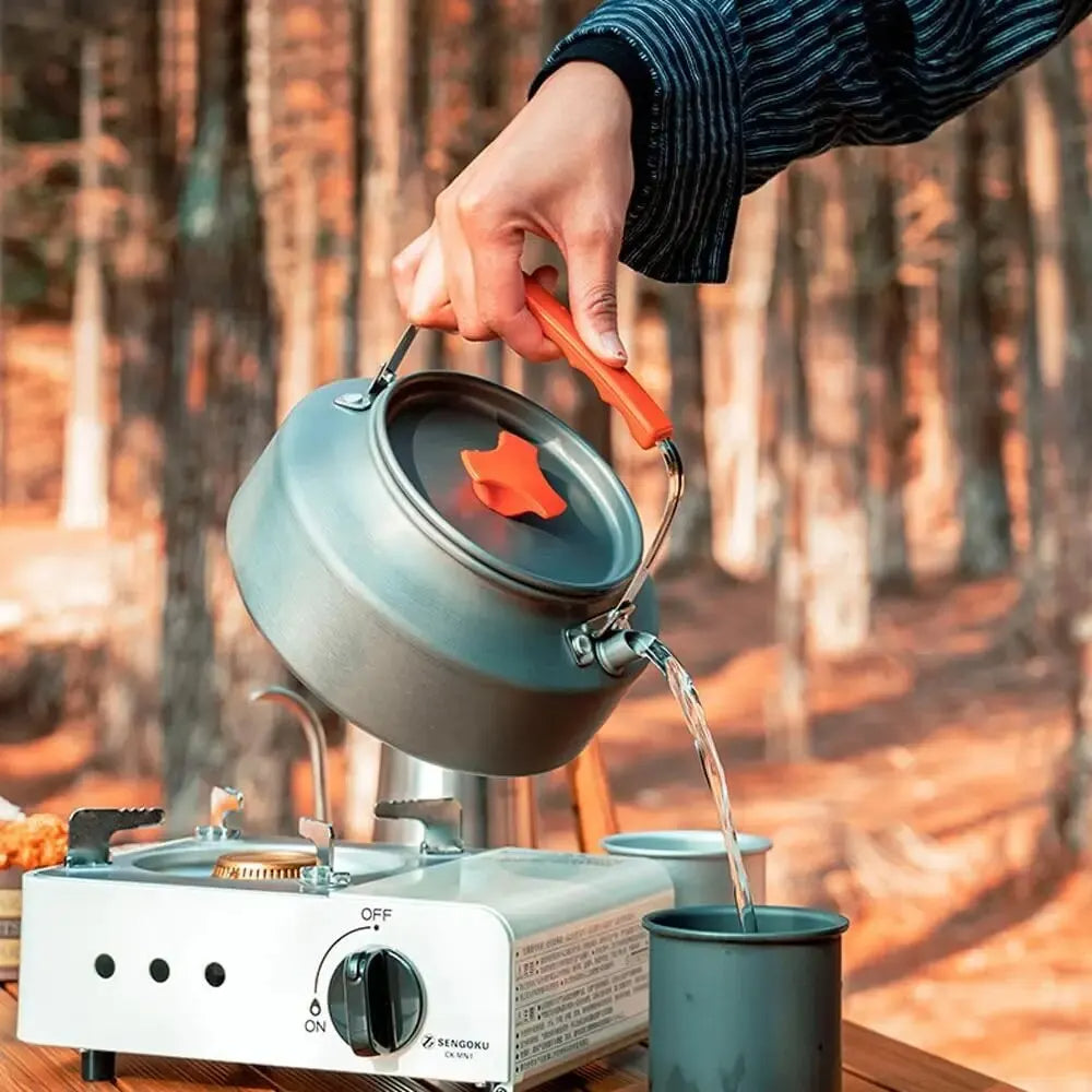 Lightweight Aluminium Alloy Camping Water Kettle - Teapot for Outdoor Cooking, Camping and Picnic