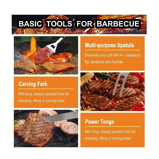 24Pcs BBQ Grill Tools Set