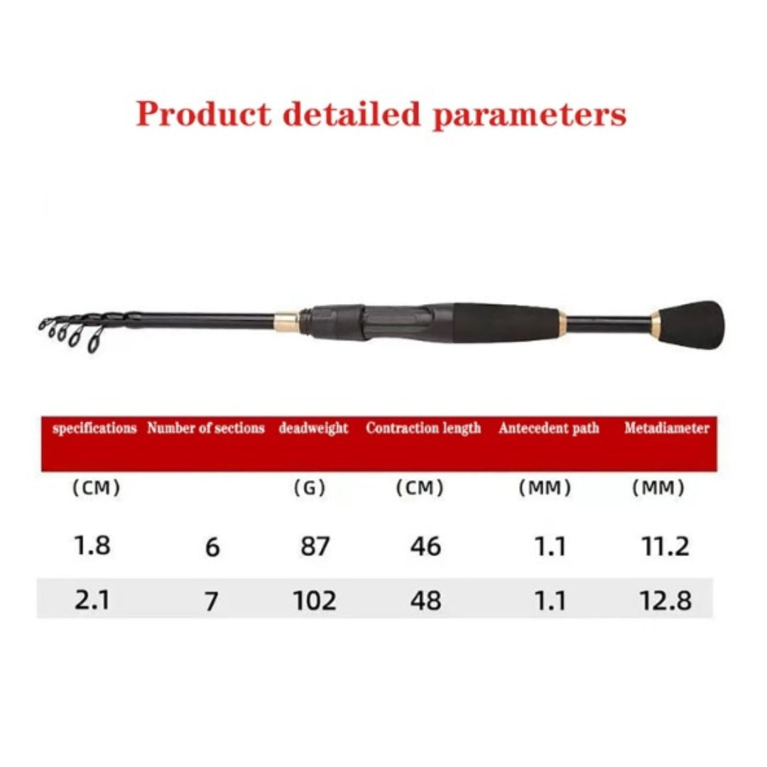 Portable Retractable Rod - Carbon Upturned Fishing Rod