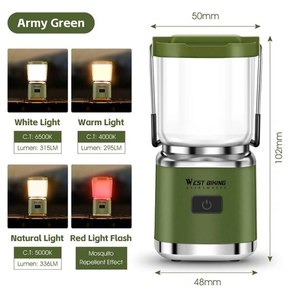 Compact Type-C Rechargeable LED Lantern For Camping