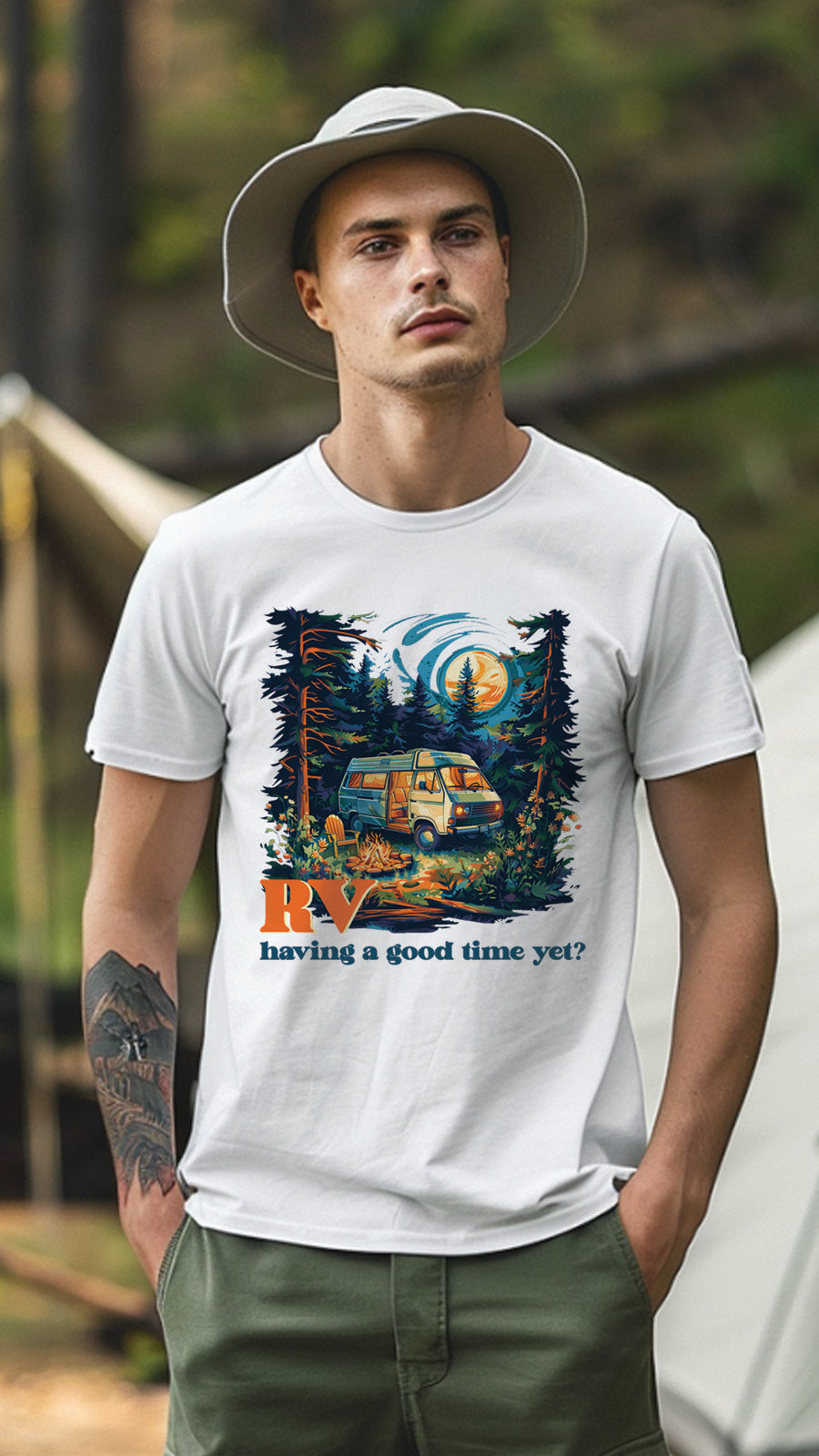 Unisex Camping T-Shirt, Outdoor Adventure Graphic Tee for Men and Women CAM002