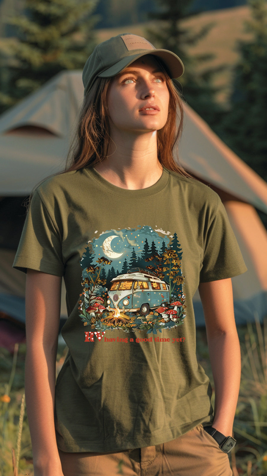 Unisex Camping T-Shirt, Outdoor Adventure Graphic Tee for Men and Women CAM003