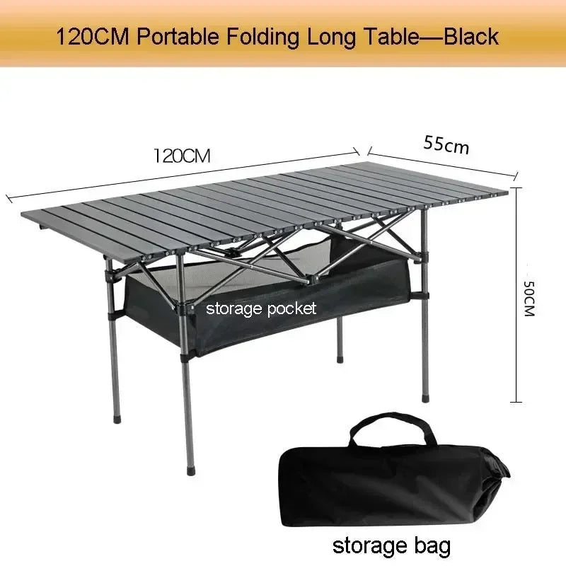 Portable Folding Picnic Table - Lightweight Long Table for Easy Carrying for Camping, Outdoor