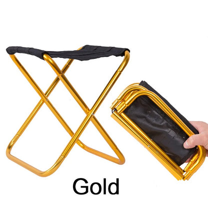 Folding Chair - Portable Ultra-Light Camping Stool with Mini Storage,  Aluminum Alloy Outdoor Picnic and Fishing Chair