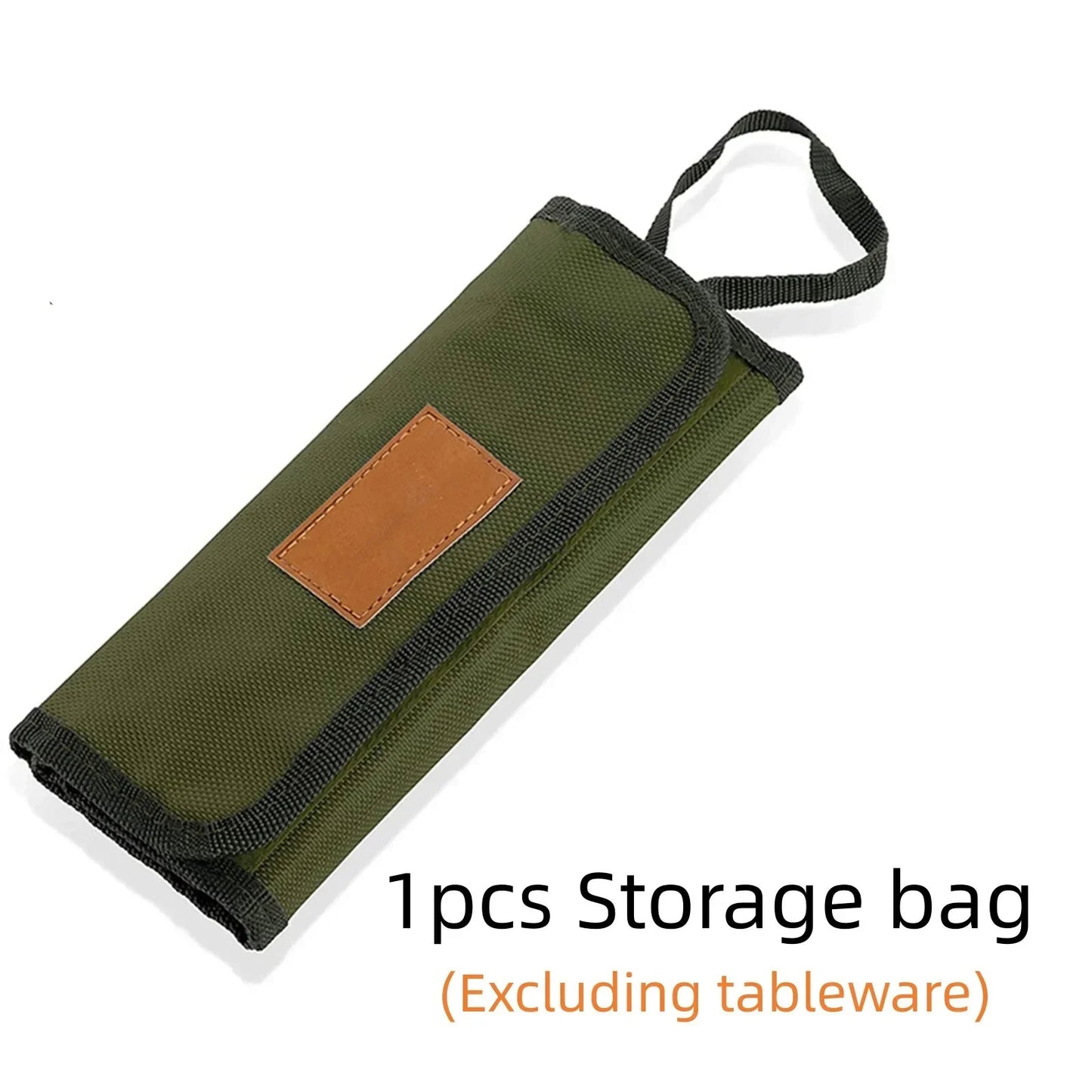 Portable Roll-Up Cutlery Storage Bag - Water Resistant Case for Forks, Spoons, Chopsticks - Ideal for Camping